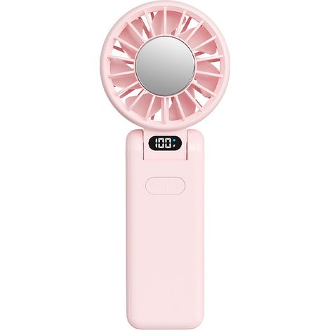 Ventilateur brumisateur portable, mini ventilateur rechargeable, 5 vitesses turbo, affichage LED, jusqu'à 15 heures d'autonomie (rose) (1/4)