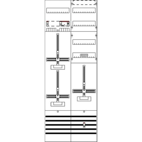 ABB Striebel & John DF29S02 Zählerfeld 9RE 2Z1S+V2 vorverdrahtet mit Zählerkreuz