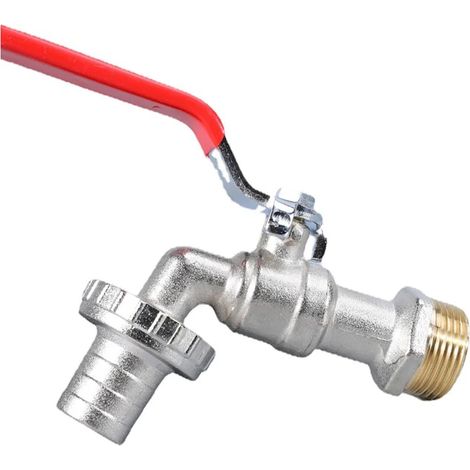 Robinet pour cuve IBC avec raccord de tuyau de 20 mm - Vanne de vidange robuste en alliage métallique et plastique pour l'irrigation et le transfert de liquides (1/4)