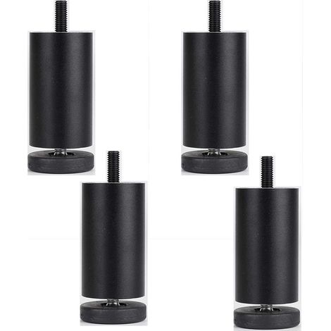 Lot de 4 Capacité de charge 200kg Pieds de meuble réglables en alliage d'aluminium Hauteur 12cm Base pivotante (1/5)