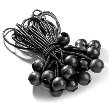 25 Tendeur Elastique Caoutchouc Professionnel avec Boule (Noir 195 mm) pour Tentes, Bâches, Affiches. Tendeur Bâche, Sangle Élastique, Support de Bâche, Caoutchouc de Bâche, Tendeur Caoutchouc. NPTERB (1/4)