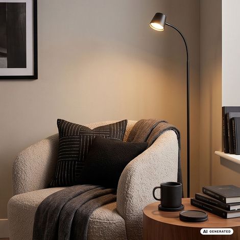 BRILONER - Lampadaire LED sans fil avec touche, intensité variable, batterie interchangeables, lampadaire à batterie, lampe de lecture, lampe de salon, lampadaire, 126,5 cm (1/5)