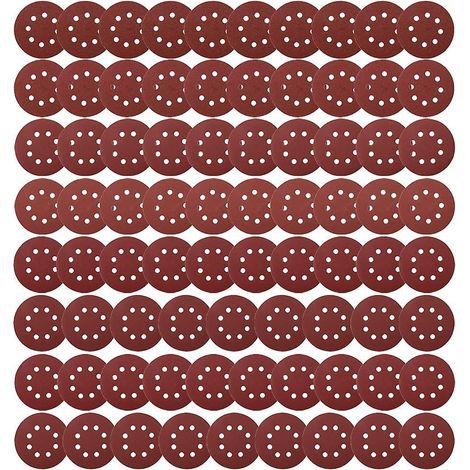 disques De Ponage, Jeu De 80 Feuilles De Papier De Verre Liant Nylon Pour Ponceuses Excentriques 125 Mm, 40/60/80/100/150/180/240/320 (10 Disque (1/5)