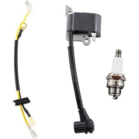 Bobina di accensione con candela per Husqvarna 136 137 137E 141 142 142E 235 240 23 26 36 41. Sostituisce il codice 545199901.