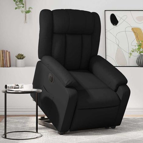 Relaxsessel mit Aufstehhilfe Elektrisch Schwarz Kunstleder