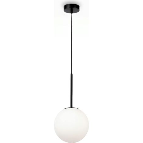 Suspension globe noire - verre dépoli 20 cm DELTONA (1/3)