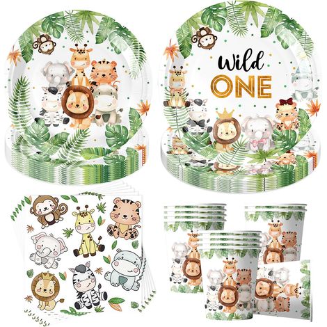 Kit Vaisselle Anniversaire,Party Set, assiettes, serviettes et gobelets, décoration de table, décoration d'anniversaire,Assiette Carton Papier Tasses Serviettes Nappe pour Fête de Noël (1/5)
