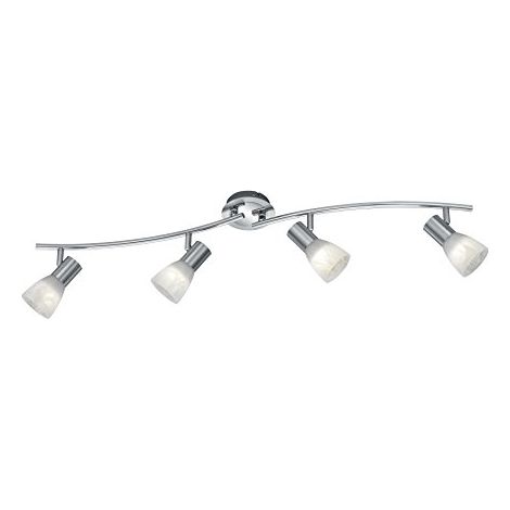 Barra 4 Spot Luci Faretti GU10 3W Orientabili Acciaio Vetro Levisto GD Trio (1/4)