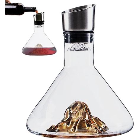 Decanteur Aérateur À Vin Avec Filtre, 1500 Ml Carafe À Vin Rouge En Verre Transparent Avec Couvercle, Carafe À Vin Rouge Avec Aérateur Intégré (1/5)