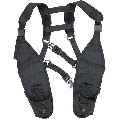 Gilet harnais universel double pour radio, avec poche et sangle de poitrine - pour les équipements essentiels de sauvetage radio bidirectionnelle - (1/4)