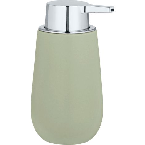 WENKO Seifenspender Badi Lindgrün Keramik, 320 ml, Grün, Keramik grün
