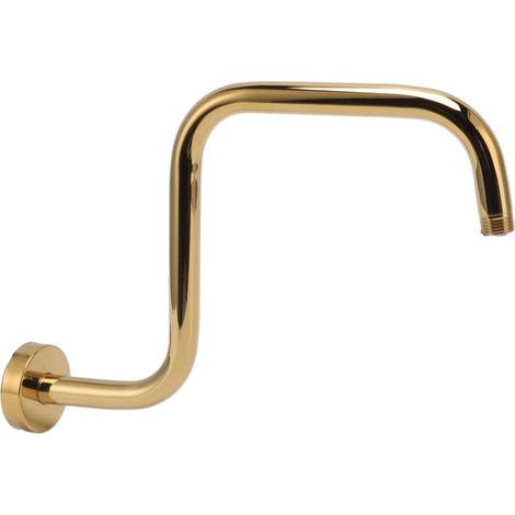 S-Shaped Shower Riser Arm 12 Inch Gold (1/5)