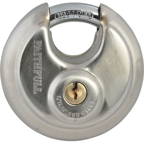 Faithfull DP9070 Stainless Steel Discus Padlock 70mm FAIPLSS70DIS (1/5)