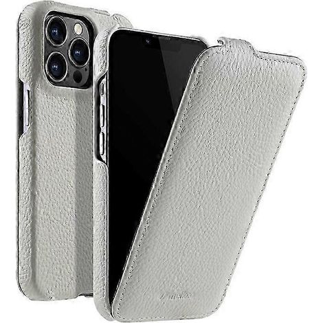 ELKCO Echtleder-Hülle für iPhone 12/12 Pro – Vertikale, strukturierte PC-Hülle in Litschi-Optik, robuster Schutz, hochwertige Verarbeitung, strapazierfähige Schutzhülle (1/5)