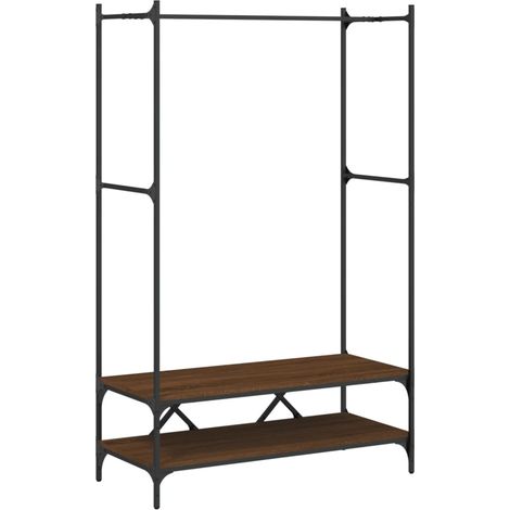 Porte-vêtements avec étagères chêne marron bois d'ingénierie CFW980277 (1/5)
