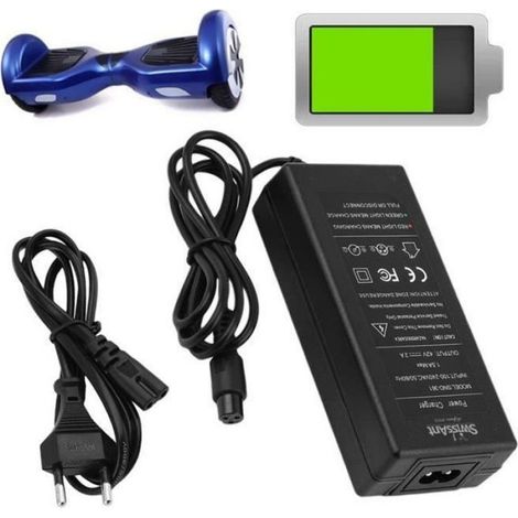 Chargeur - Pour Hoverboard - 42 V 2 A - Entrée 100-240 V CA - Prise UE - Noir - 125 x 55 x 30 mm (1/4)