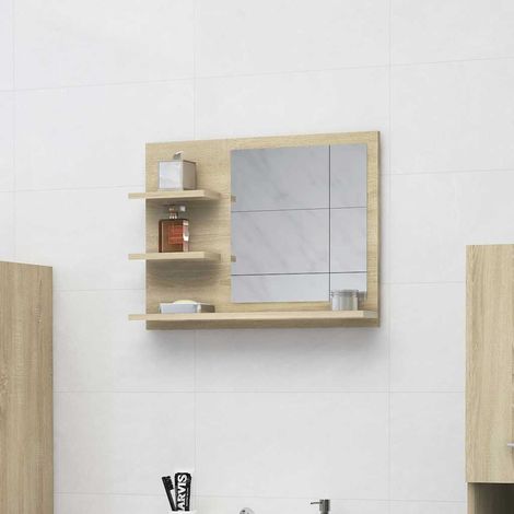 805009 Bathroom Mirror Sonoma Oak 60x10,5x45 cm Engineered Wood vidaXL