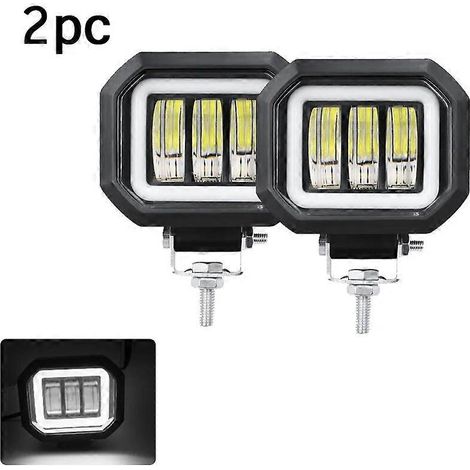 2PCS / 1PCS LED Projecteur de travail Niva 4x4 tout-terrain pour voiture, camion, quad, SUV, remorque, moto tout-terrain, feux de conduite étanches, 2x blanc (.384) (1/5)