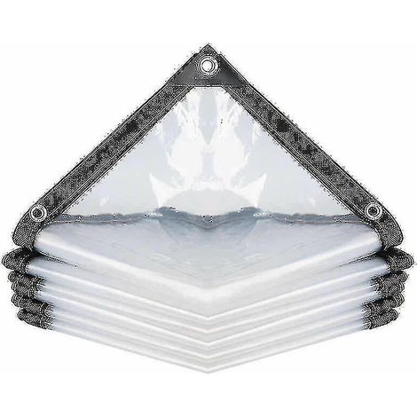 Bâche transparente imperméable avec œillets, bâche multi-usages en PE, imperméable, résistante aux déchirures et ultra-légère (1/5)