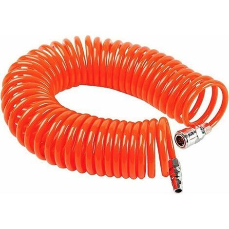 Tuyau d'air comprimé, tuyau spiralé en polyuréthane de haute qualité, insertion d'air comprimé optimisée, connecteur enfichable, tuyau spiralé avec raccord rapide (1/5)