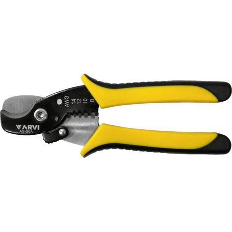 As-50a Pince Coupe Câble Cuivre Alu Jusque 35mm² + Empreintes à Dénuder - Longueur 200mm -arvi