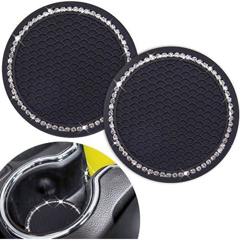 Sous-verre porte-gobelet - KZQ - Noir - Antidérapant - 2 pièces - Silicone écologique (1/5)