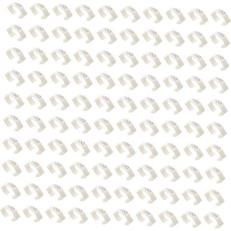 Anneau de Jambe à Clip pour Volailles, Lot 100 Pièces en Plastique Blanc Marquage et Séparation des Races, Finition sans Bavure, Résistance au Froid Gel (1/5)