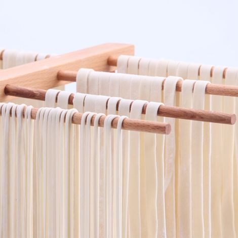 Égouttoir à pâtes pliable en bois de hêtre, porte-spaghettis (1/5)