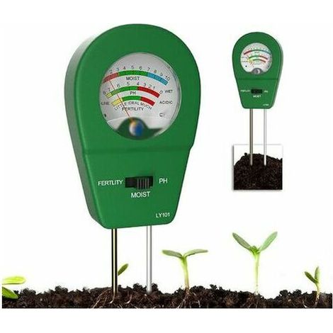 Testeur de sol, 2021 plus récent 3 en 1 humidimètre/ph-mètre/mètre de fertilité du sol, utilisé pour détecter l'humidité de la fertilité du sol et le niveau de pH, kit d'entretien des plantes pratique (1/5)