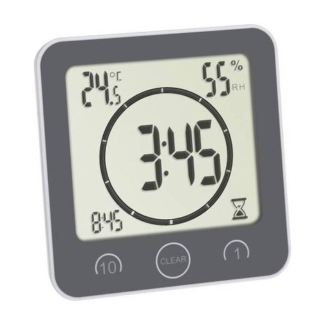 TFA Dostmann Bad- /Küchenuhr mit Timer Minuteur gris numérique (1/5)