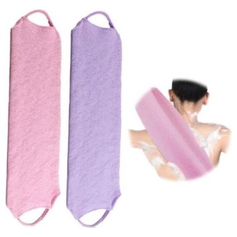Lot de 2 gants de toilette exfoliants pour le dos avec corde extensible,structure de massage,parfait pour la douche et enlever - fy (1/4)