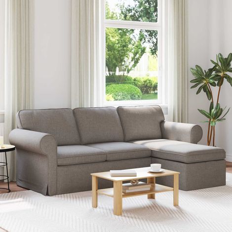 vidaXL Canapé Taupe 215 x 138 x 80 cm tissu (1/5)