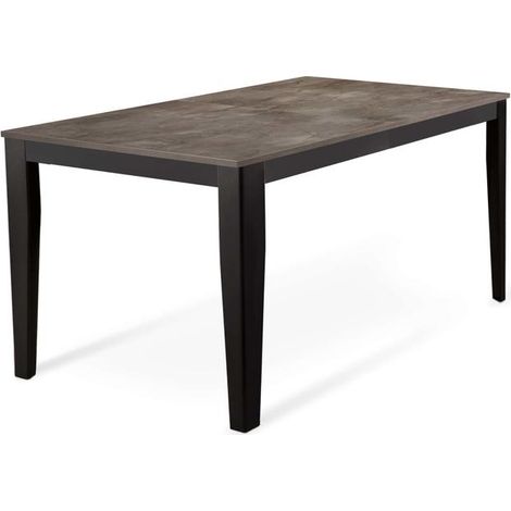 Table extensible en ciment gris - métal noir 80 cm x 130-290 cm H. 76 cm (1/5)