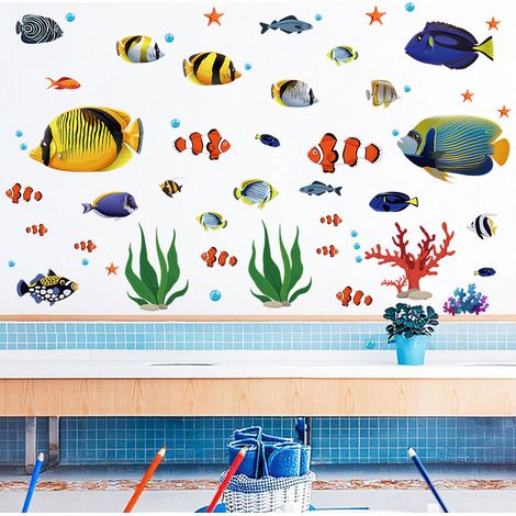 Autocollant Muraux Tropicale Poisson Autocollant Murale sous la Me (1/5)