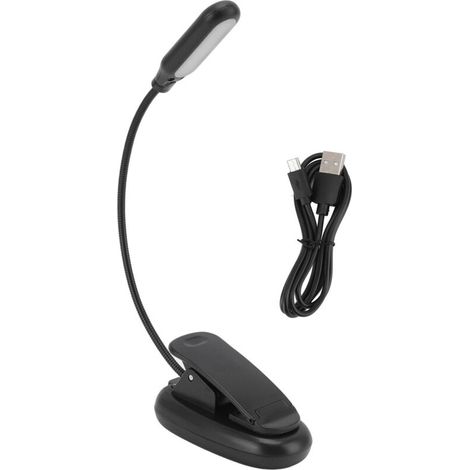 Jeffergarden Lampe de table LED à pince, rechargeable par USB, avec bouton de commande sur le dessus et 3 sources d'énergie. (1/5)