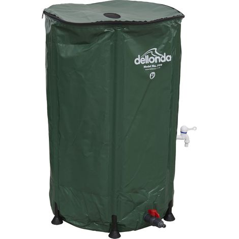Dellonda DG9 Collapsible PVC Garden Water Butt with Zipped Lid & Drain Tap 250L