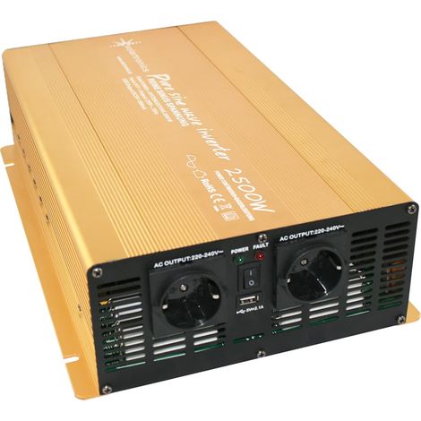 Spannungswandler NP 24V 2500 Watt reiner SINUS Gold Edition USB (1/4)
