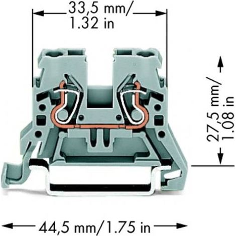 Borne de passage WAGO 870-901 5 mm ressort de traction Affectation: L gris 100 pc(s) X33942 (1/2)