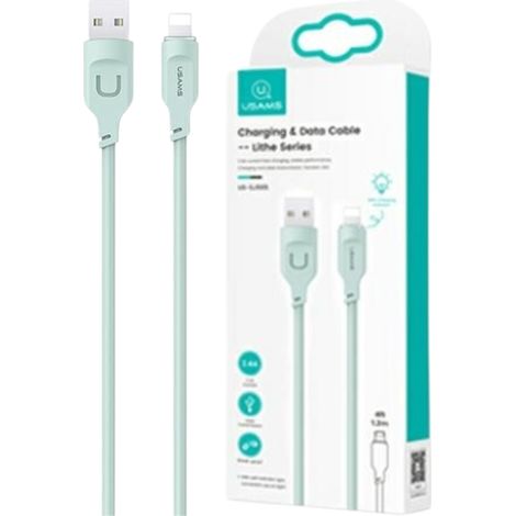 Usams Lightning-Kabel 2,4 A 1,2 m Schnellladekabel Lithe Serie grün/grün SJ565USB04 (US-SJ565) (1/5)