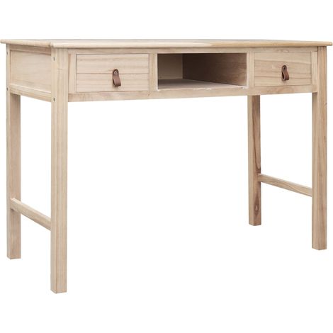Escritorio de madera color natural 110x45x76 cm