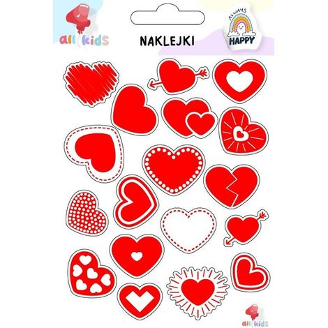 Adesivi a forma di 4 cuori per San Valentino per bambini