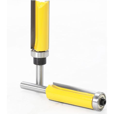 2er-Set: 8 mm Schaft Z4 Bündigfräser (Gelb) — Premium-Hartmetall für die Holzbearbeitung — Gerade/bündig schneidende Fräser