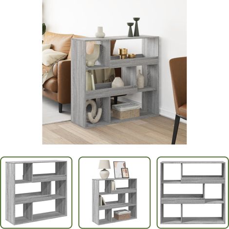 Étagère décorative - Cloison de séparation sonoma gris bois d'ingénierie (1/5)