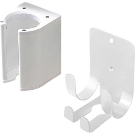 Support mural multifonctionnel pour fer à friser et lisseur, sans perçage, en métal, pour salle de bain. (1/5)