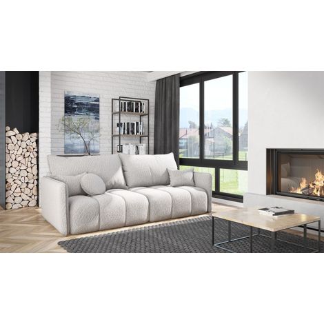 Sofaset Designersofa MORGANO 3-2-1 Stoff Abriamo Hellgrau (1/4)