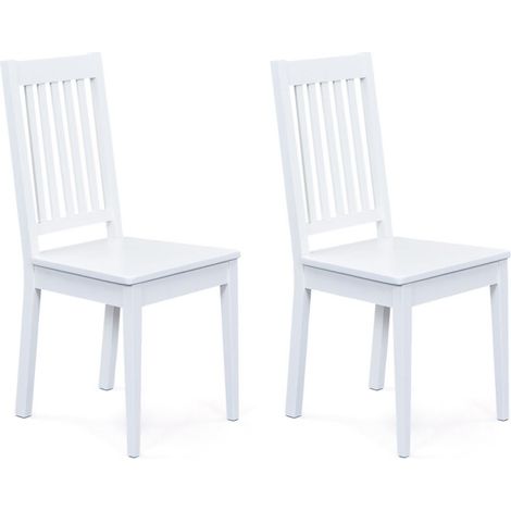 Lot de 2 Chaises Design Bois "Takao" 95cm Blanc (1/5)