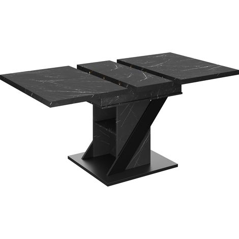 Mesa de comedor extensible negra 110-140 x 80 cm MDF y metal (1/5)