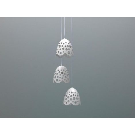 Lampada a sospensione con paralume in metallo bianco D19,5xD19,5x125h cm