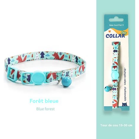Collier pour chat avec clochette - Sécurité anti-étranglement - Couleurs tendance - Convient aux chats ayant un tour de cou de 15 à 30 cm