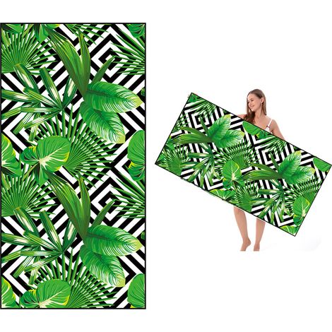 1 Serviette de plage en microfibre, séchage rapide, 150x75cm, compacte, pour voyage, piscine, camping (1/5)